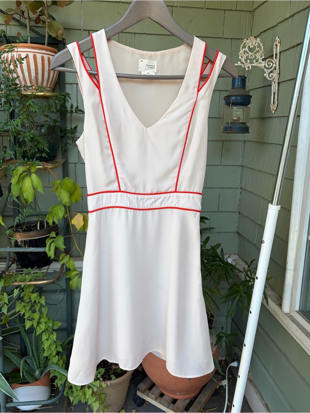 Urban Outfitters Cream Dress with Red Piping